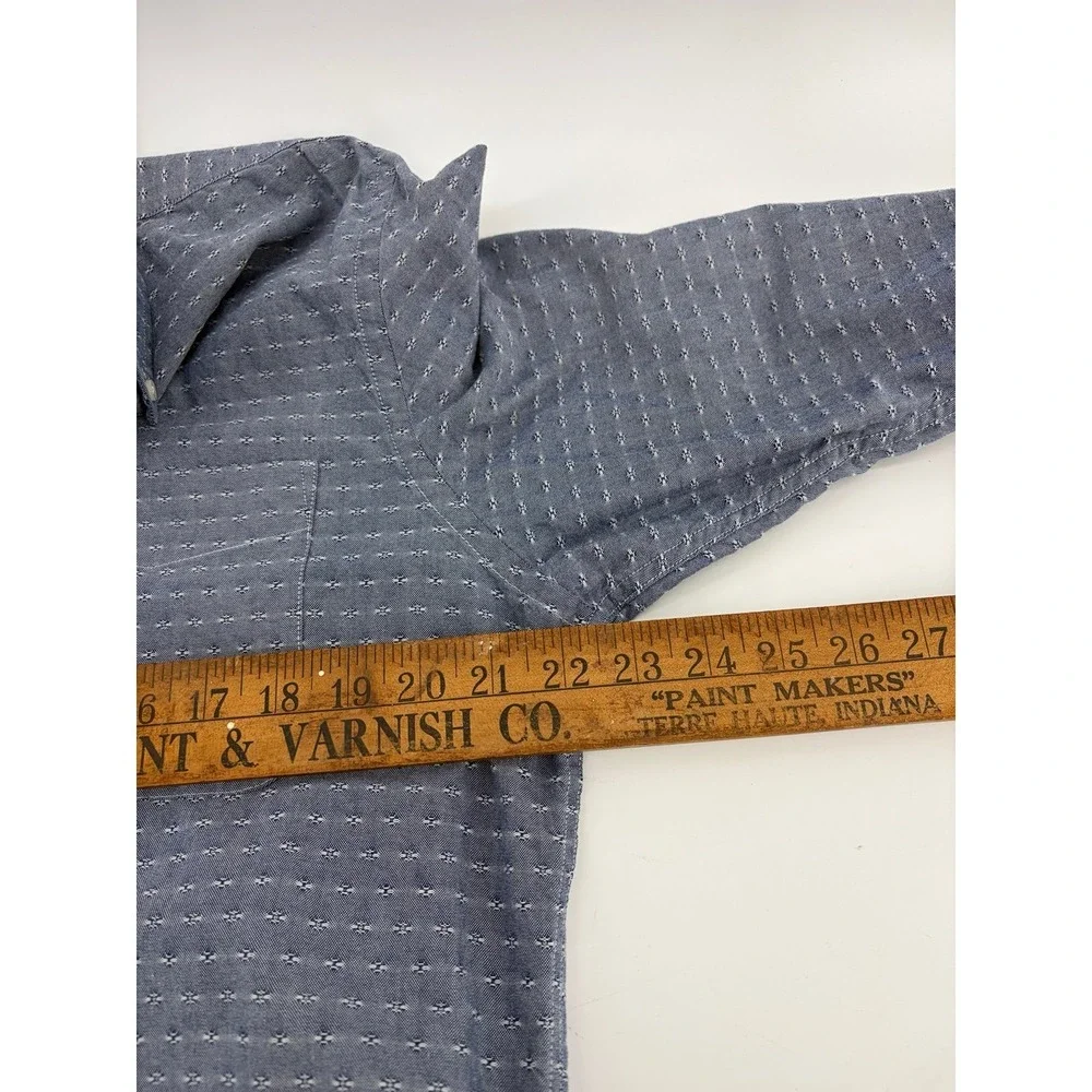 Banana Republic, Blue Long Sleeve, Button Up Untucked Fit, Geometric Print, Sz L